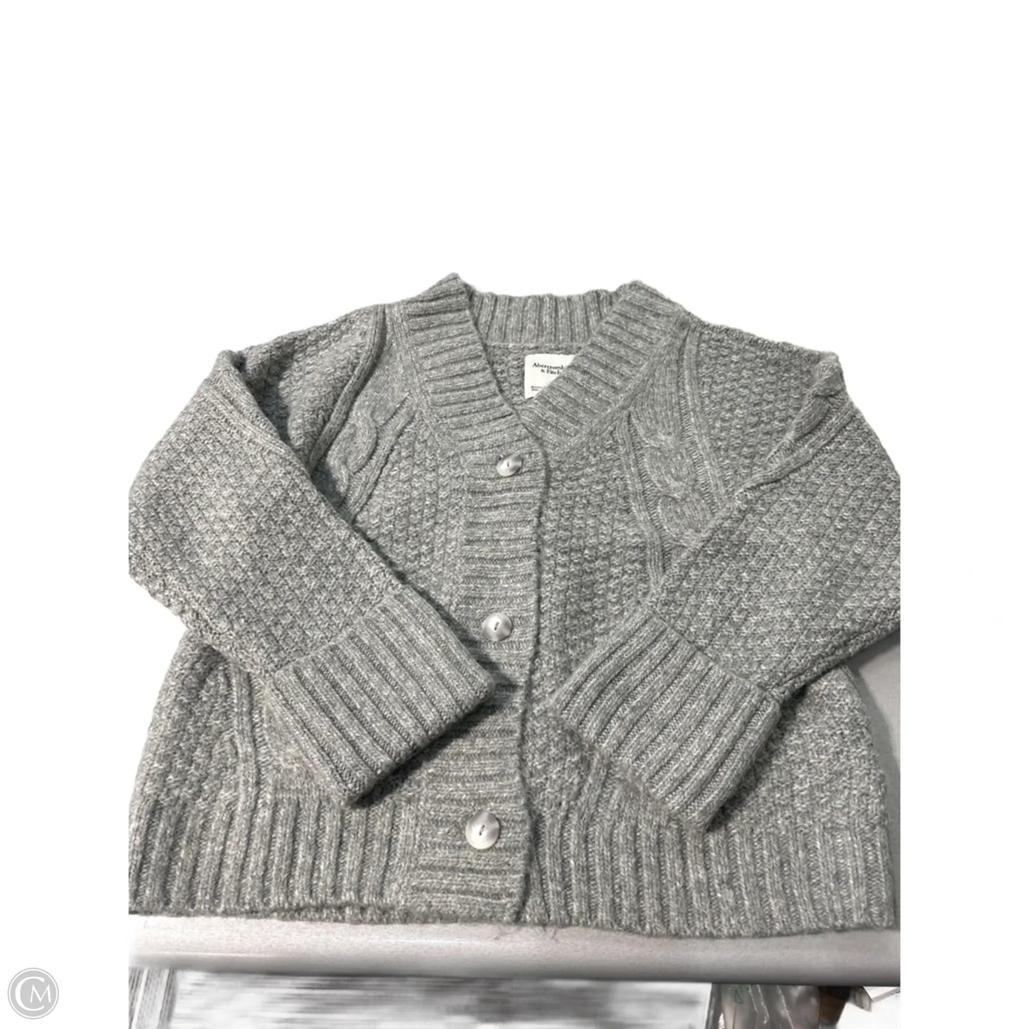 Sweater Cardigan By Abercrombie And Fitch In Grey, Size: M