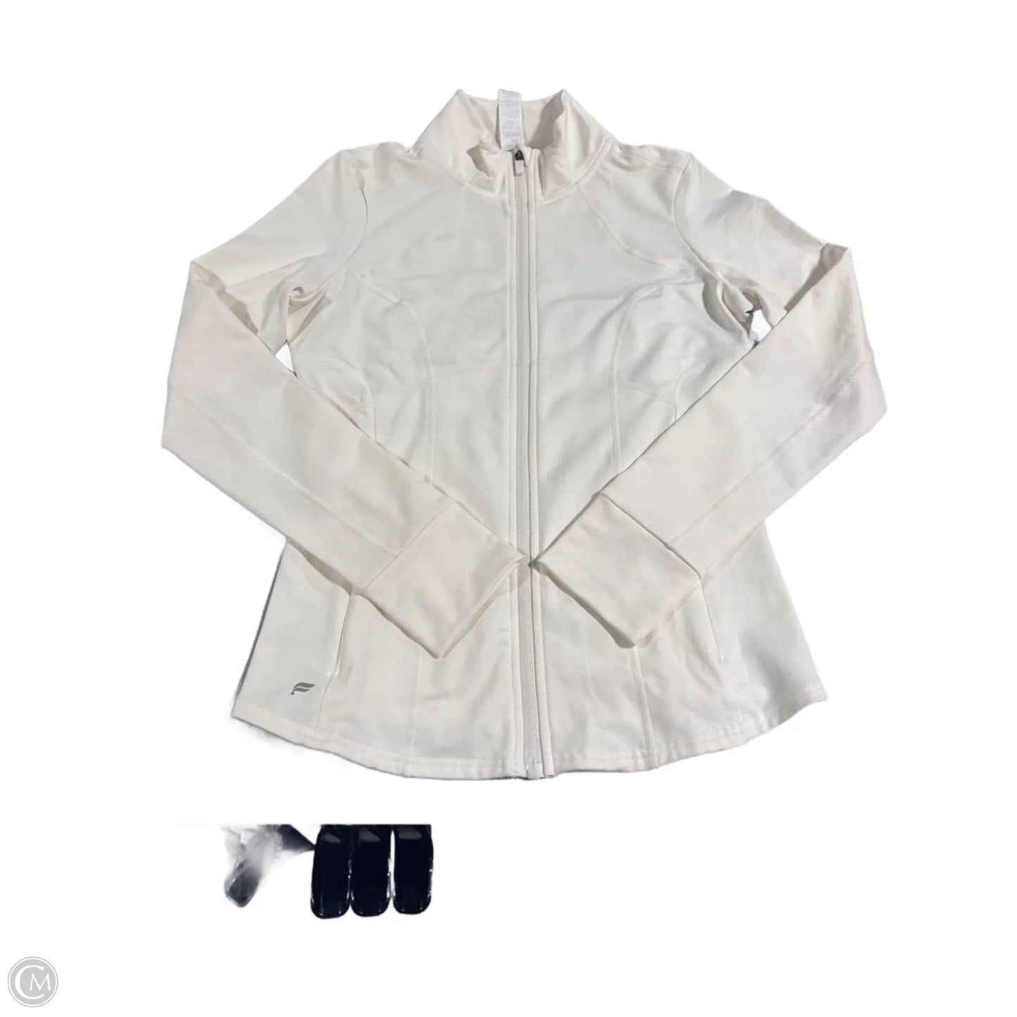 Athletic Jacket By Fabletics In Cream, Size: M