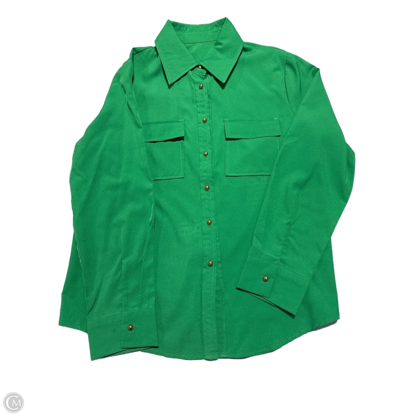 Top Long Sleeve By Cme In Green, Size: S