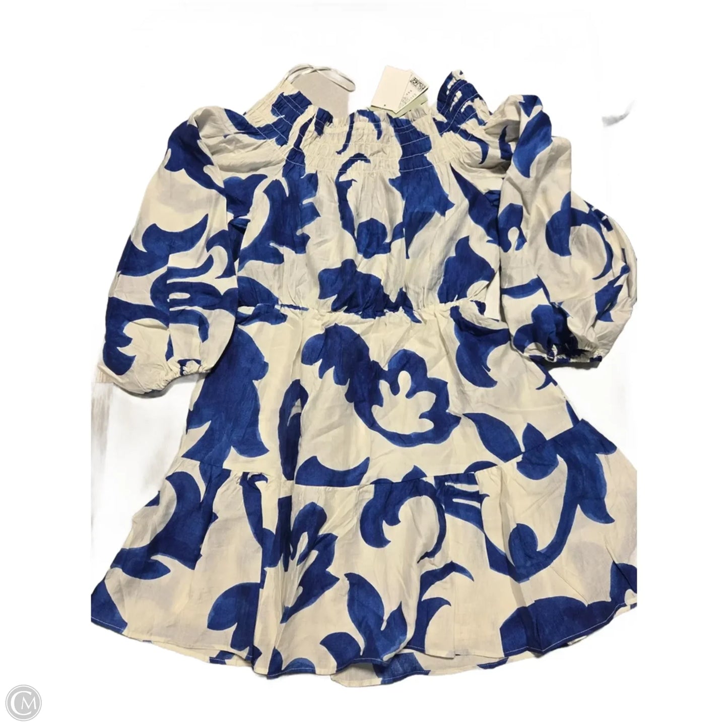 Dress Casual Short By H&m In Blue & White, Size: M