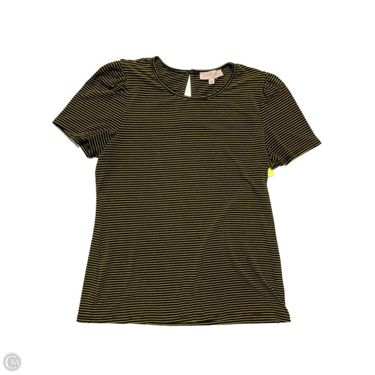 Top Short Sleeve By Philosophy In Black & Yellow, Size: L