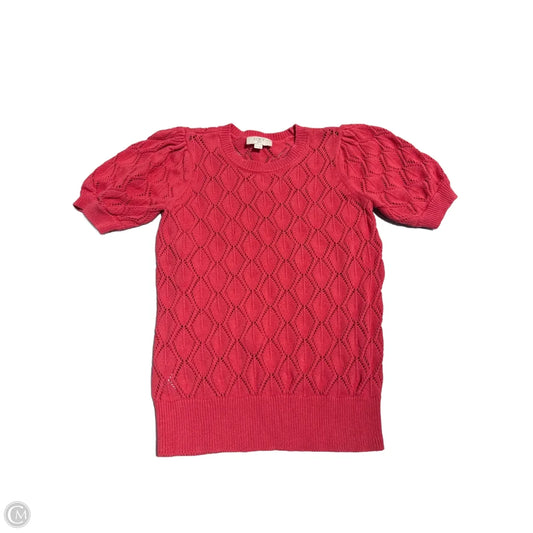 Top Short Sleeve By Loft In Coral, Size: Xsp