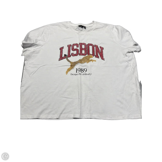 Top Short Sleeve By Asos In White, Size: 2x