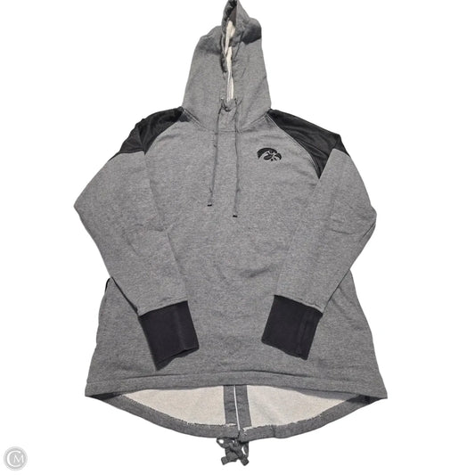 Athletic Sweatshirt Hoodie By Authentic In Grey, Size: L