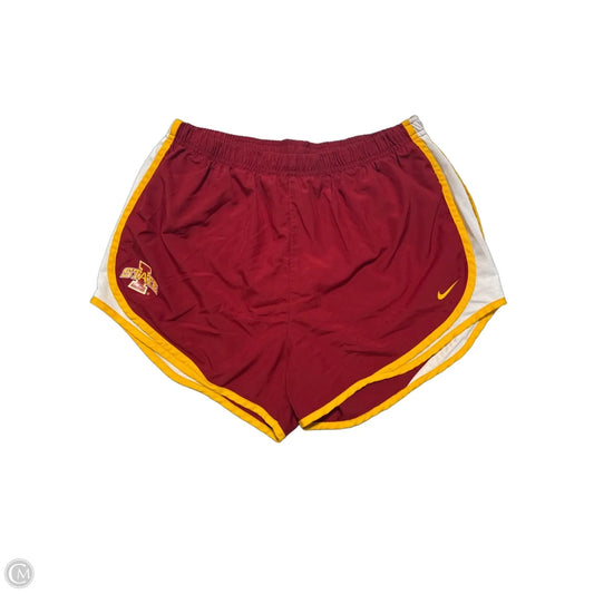Athletic Shorts By Nike In Gold & Red, Size: L