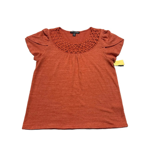Top Short Sleeve By Cable And Gauge In Orange, Size: S