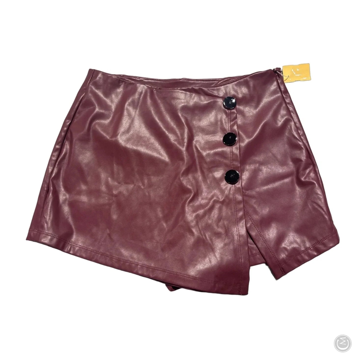 Skirt Midi By Haute Monde In Maroon, Size: L