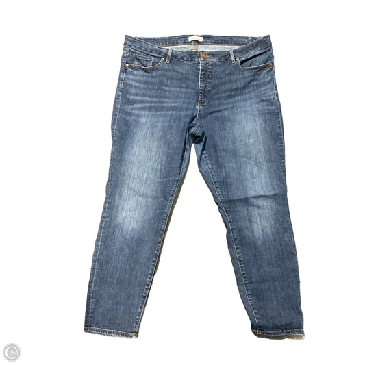 Jeans Skinny By Loft In Blue Denim, Size: 18
