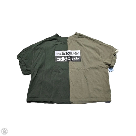 Top Short Sleeve By Adidas In Green, Size: L
