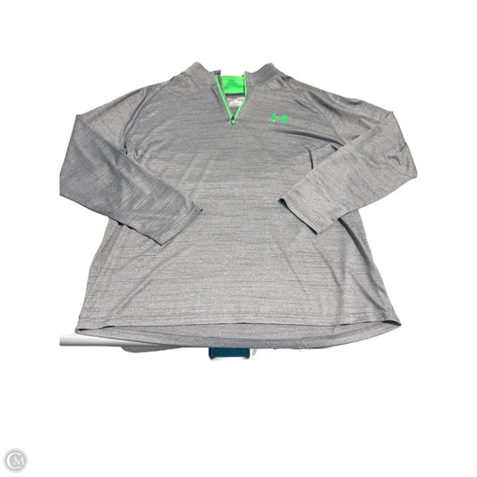 Athletic Top Long Sleeve Collar By Under Armour In Grey, Size: Xl