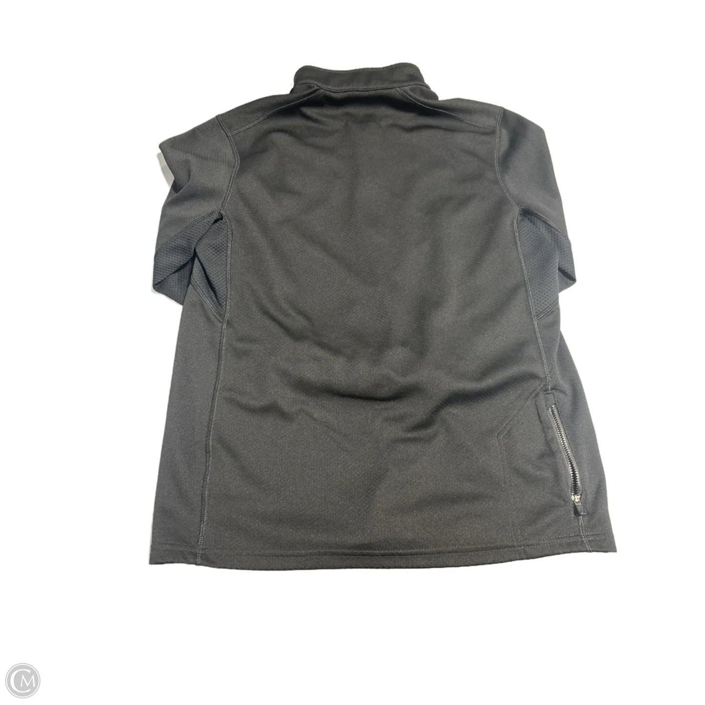 Athletic Top Long Sleeve Collar By Nike In Black, Size: M