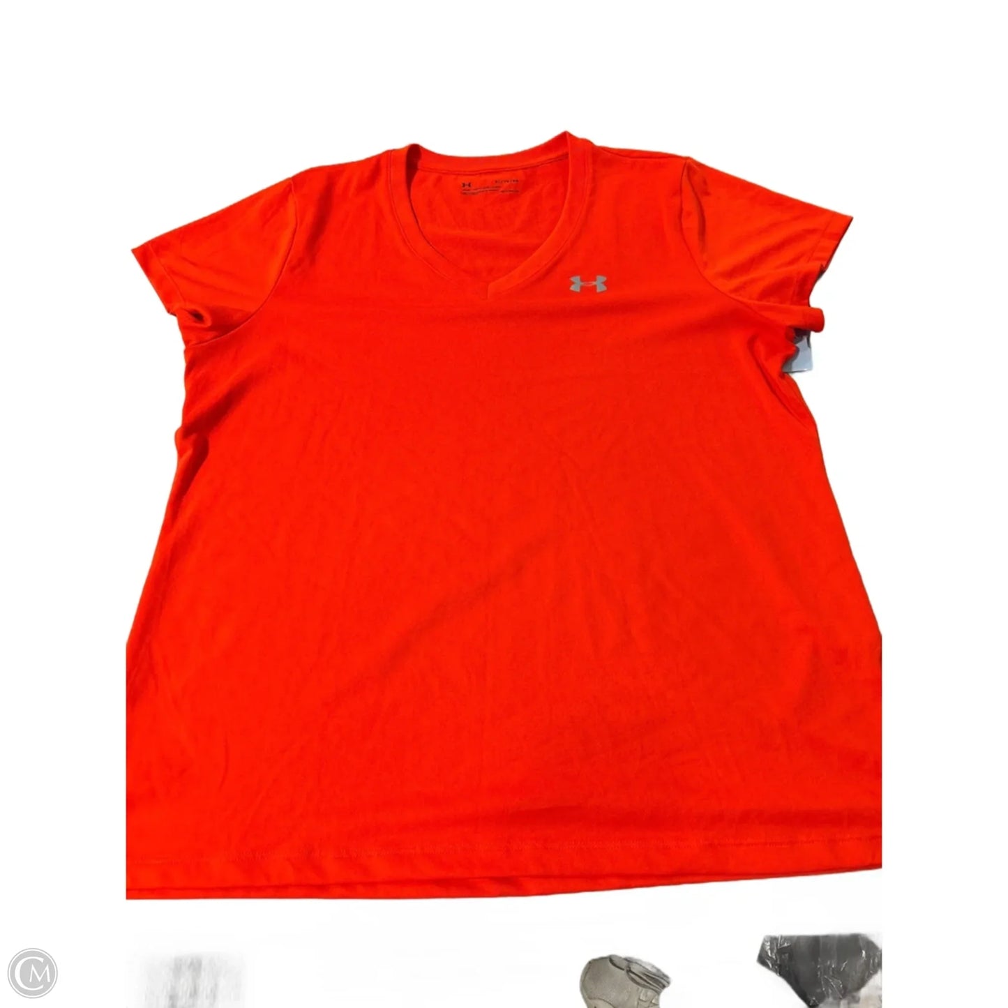 Athletic Top Short Sleeve By Under Armour In Orange, Size: Xl