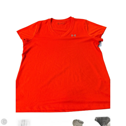Athletic Top Short Sleeve By Under Armour In Orange, Size: Xl