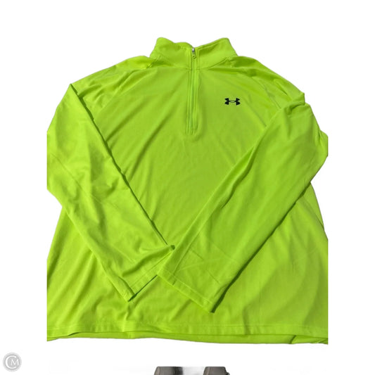 Athletic Top Long Sleeve Collar By Under Armour In Yellow, Size: L