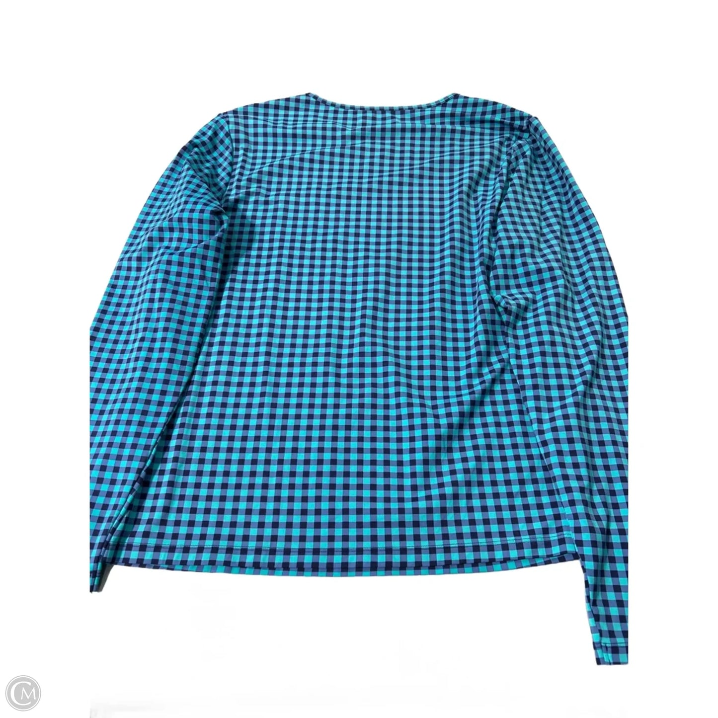 Top Long Sleeve By Lands End In Checkered Pattern, Size: L