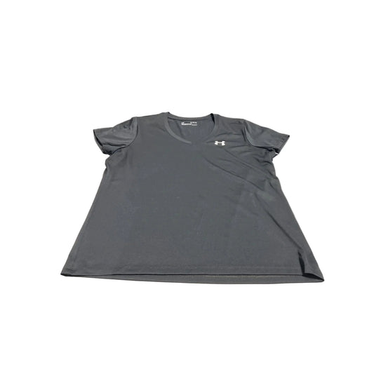 Athletic Top Short Sleeve By Under Armour In Black, Size: Xl