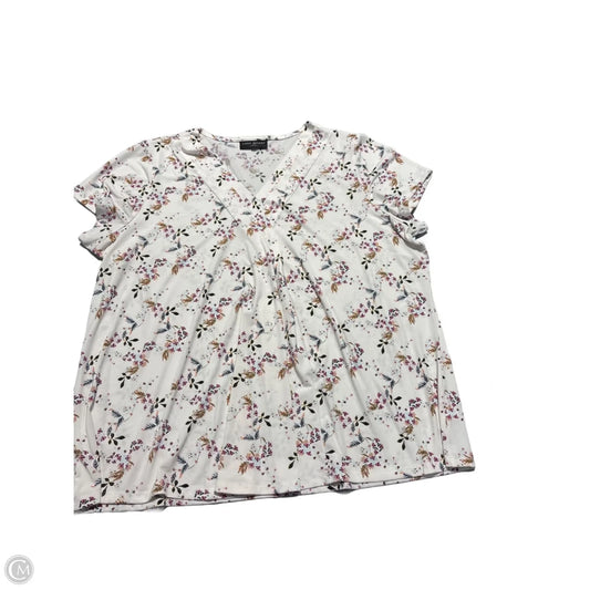 Blouse Short Sleeve By Lane Bryant In White, Size: 3x