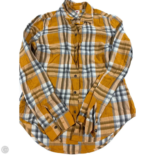 Top Long Sleeve By Levis In Plaid Pattern, Size: Xs
