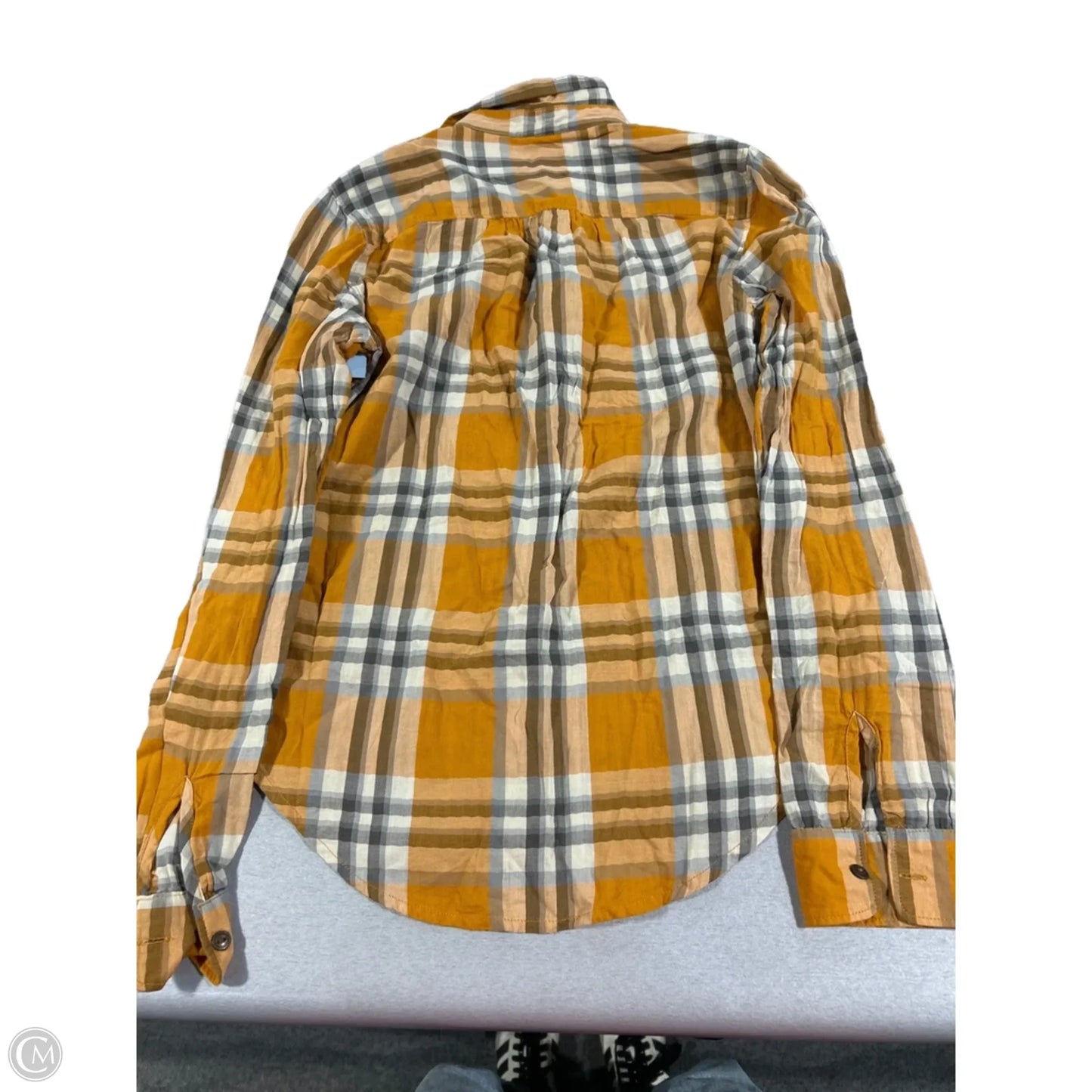 Top Long Sleeve By Levis In Plaid Pattern, Size: Xs