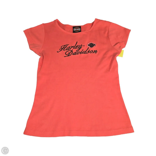 Top Short Sleeve By Harley Davidson In Coral, Size: S