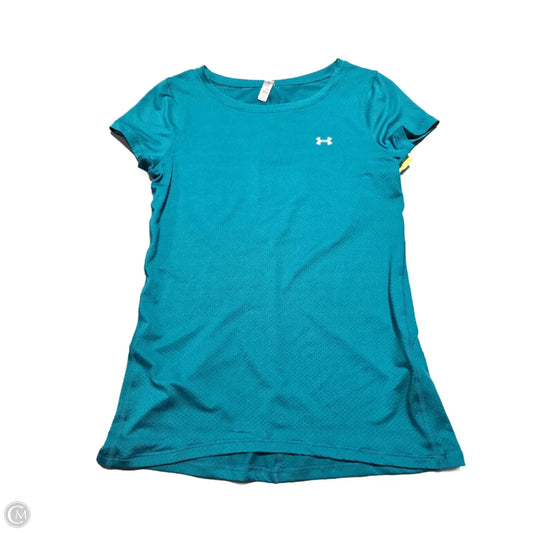 Athletic Top Short Sleeve By Under Armour In Teal, Size: Xs