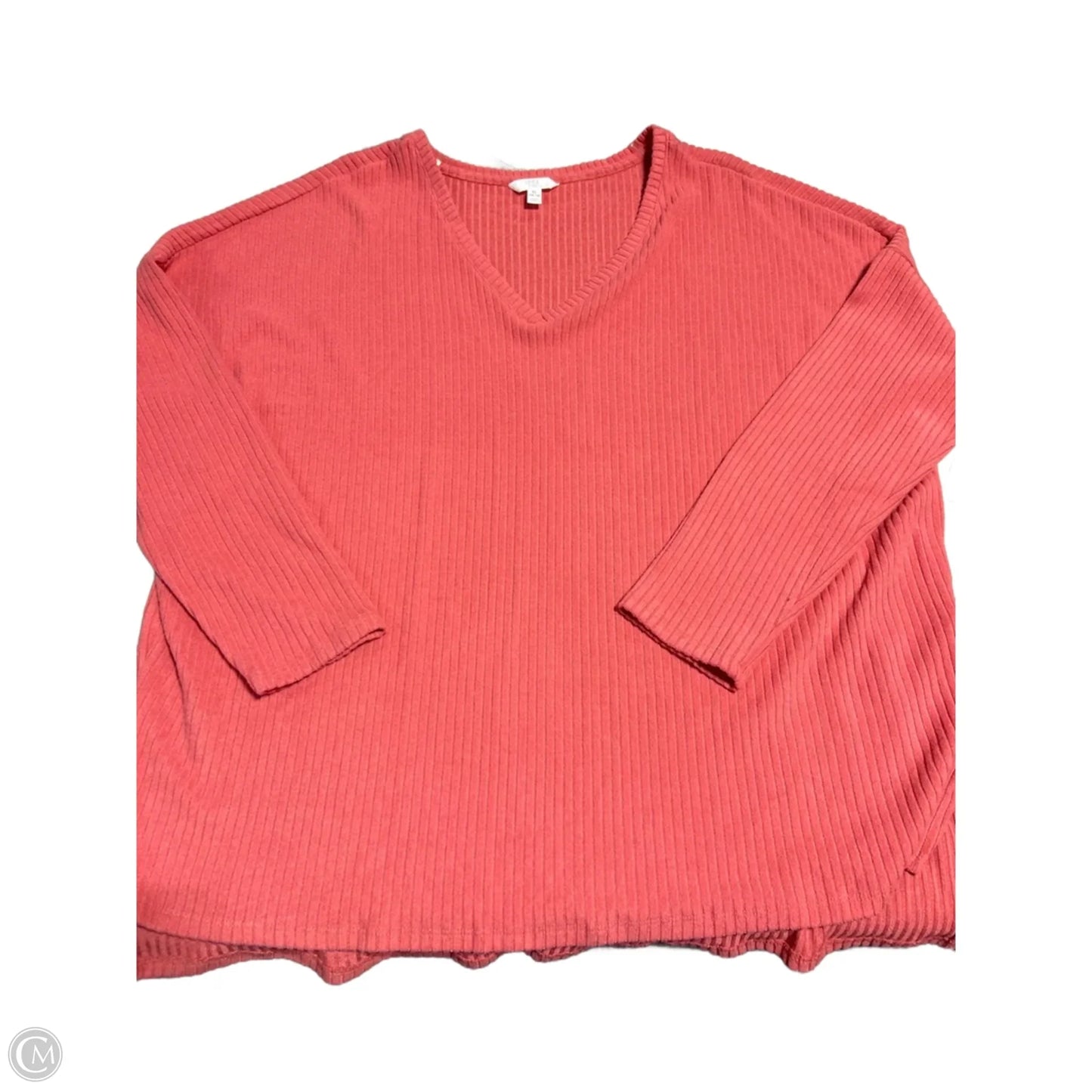 Top Long Sleeve By Time And Tru In Coral, Size: Xl