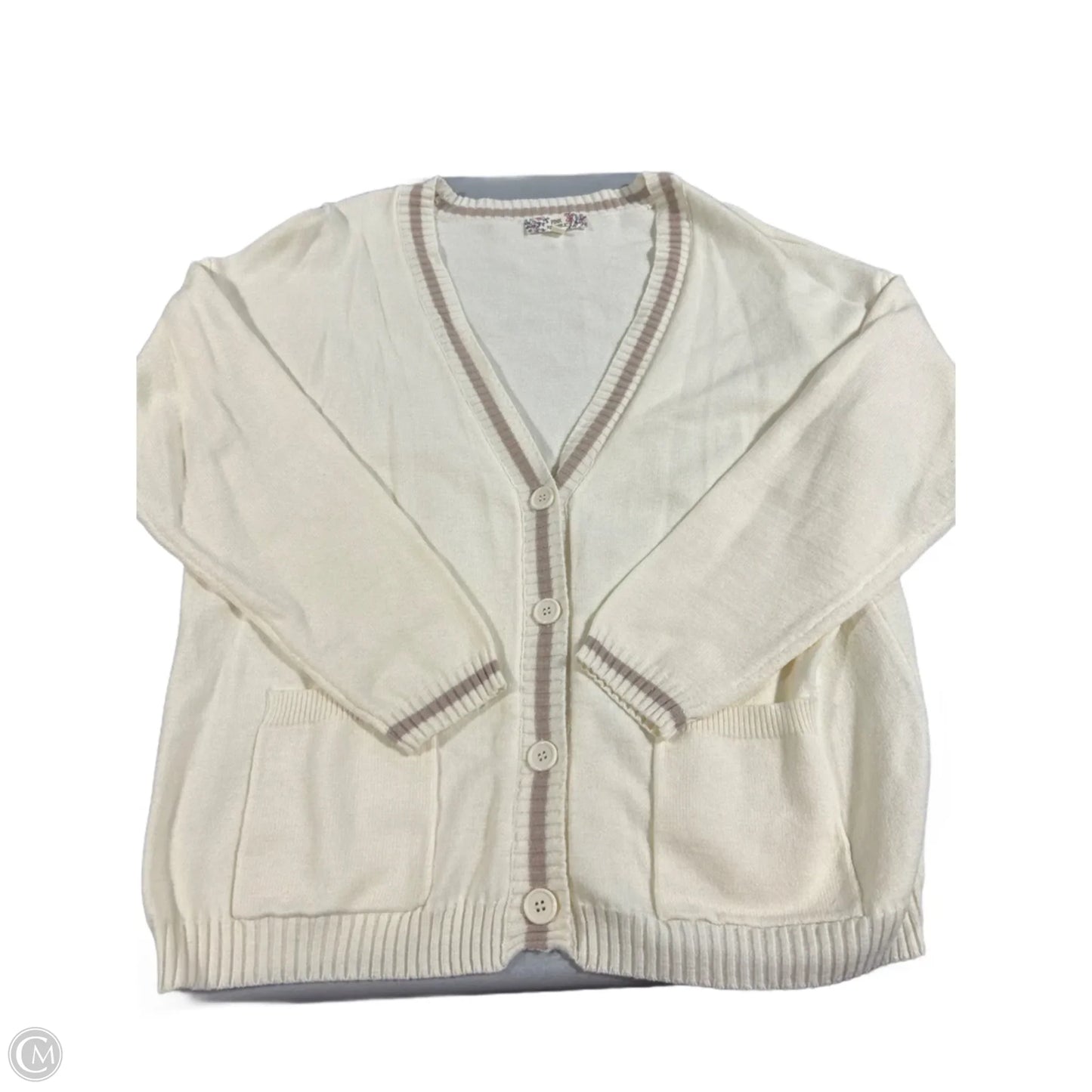 Cardigan By Pink Republic In Cream, Size: Xl