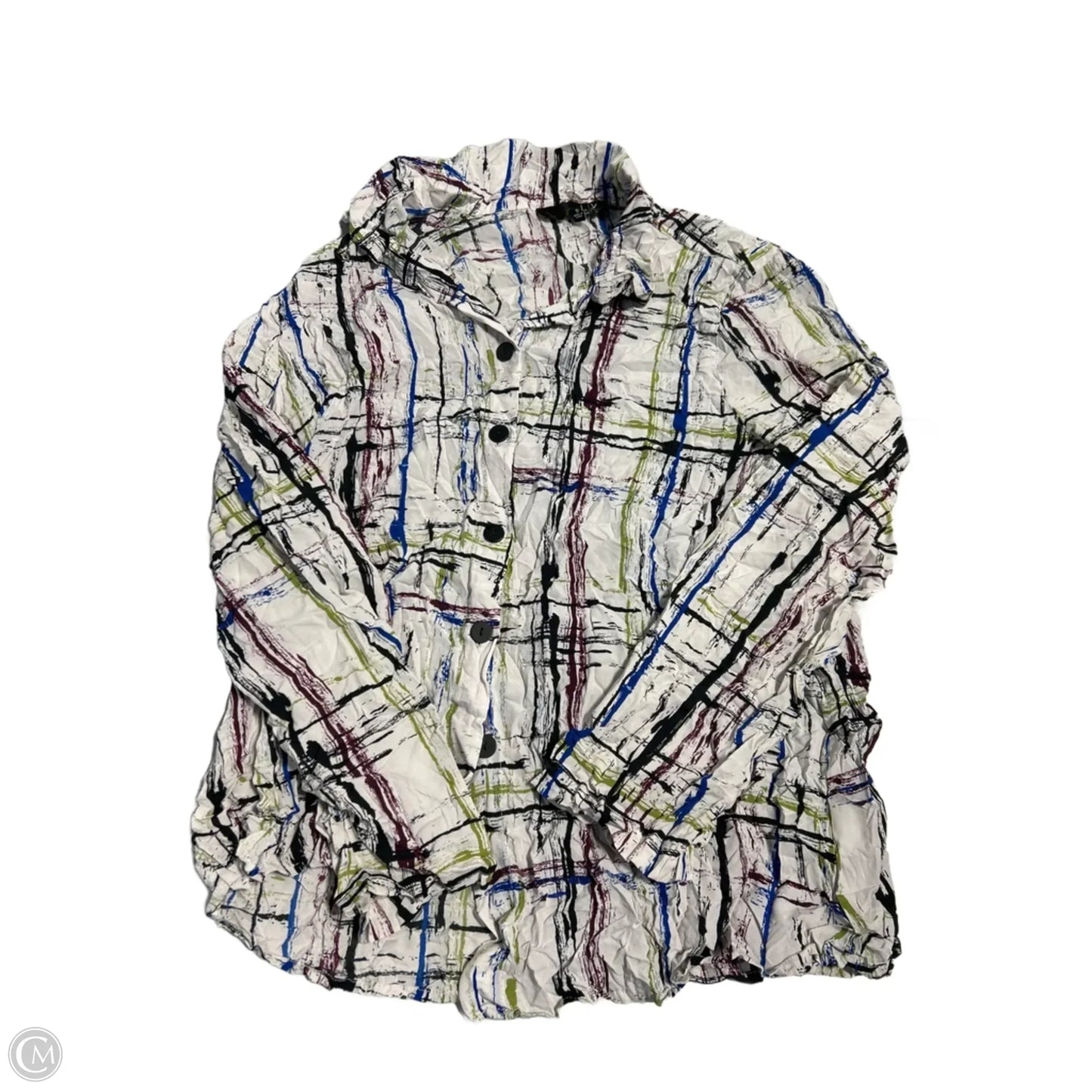 Top Long Sleeve By Habitat In Plaid Pattern, Size: S