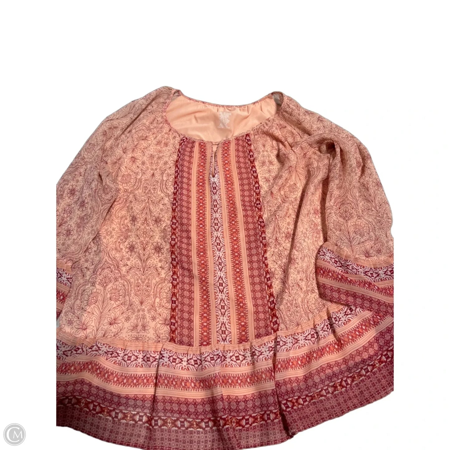 Top 3/4 Sleeve By St Johns Bay In Pink, Size: Xl
