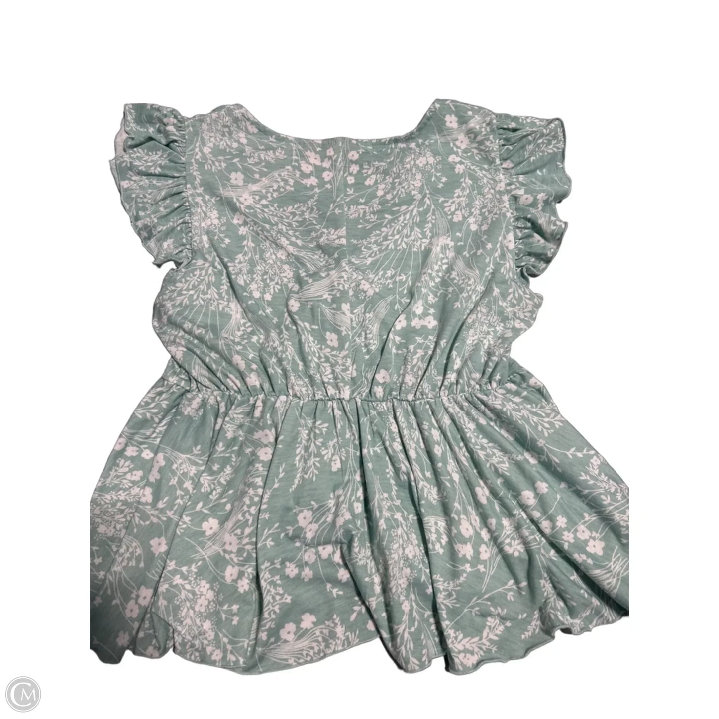 Top Short Sleeve By Willow & Root In Teal, Size: M