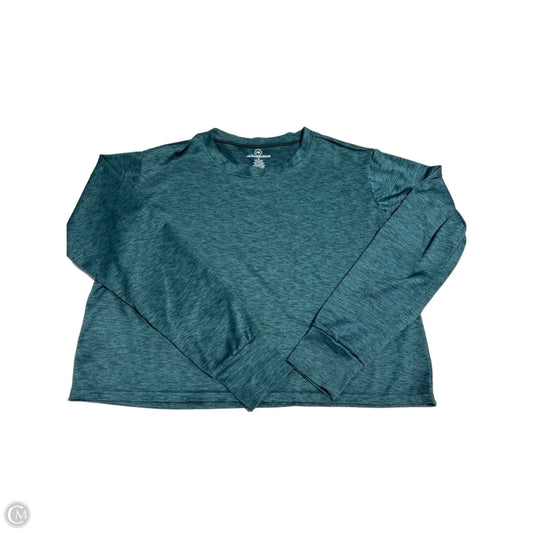 Athletic Top Long Sleeve Collar By Cmc In Teal, Size: S