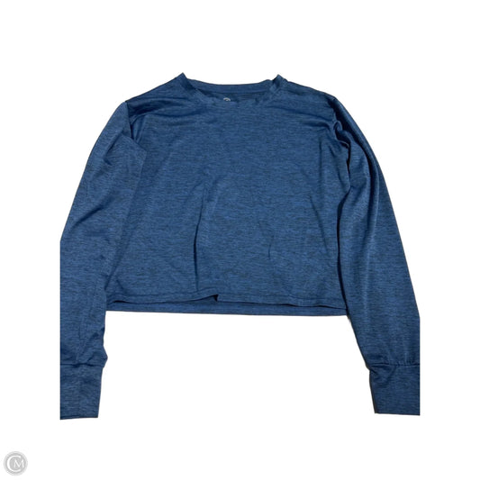 Athletic Top Long Sleeve Collar By Cmc In Blue, Size: S