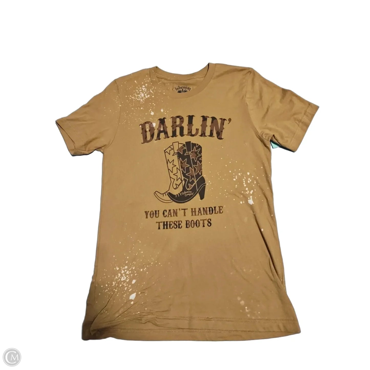 Top Short Sleeve By Cmc In Tan, Size: S