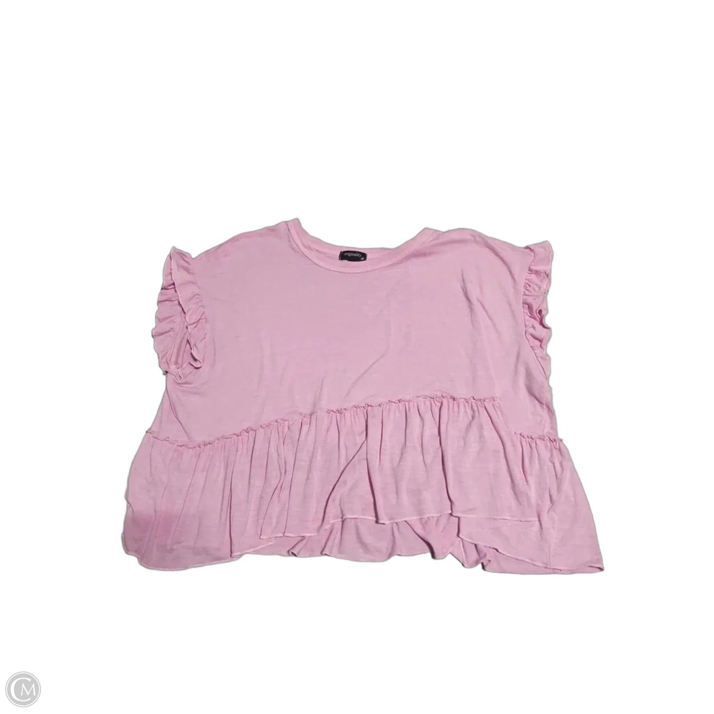 Top Short Sleeve By Originality In Pink, Size: M