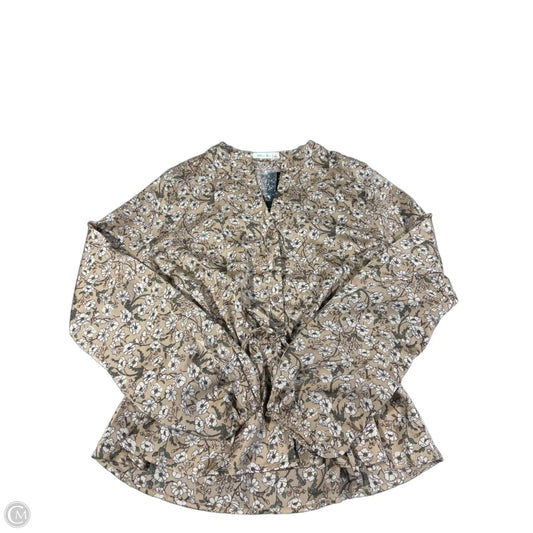 Top Long Sleeve By Active Usa In Floral Print, Size: L