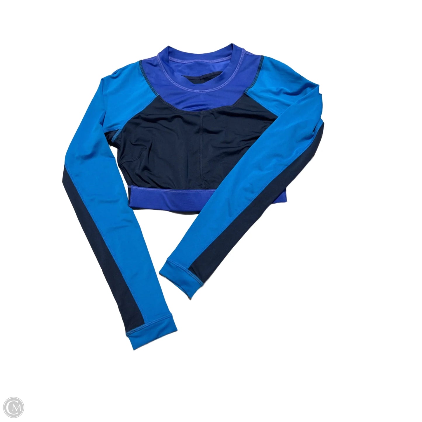 Athletic Top Long Sleeve Collar By Joy Lab In Blue, Size: Xs