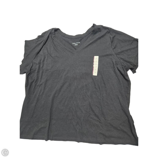 Top Short Sleeve By Ava & Viv In Black, Size: 3x