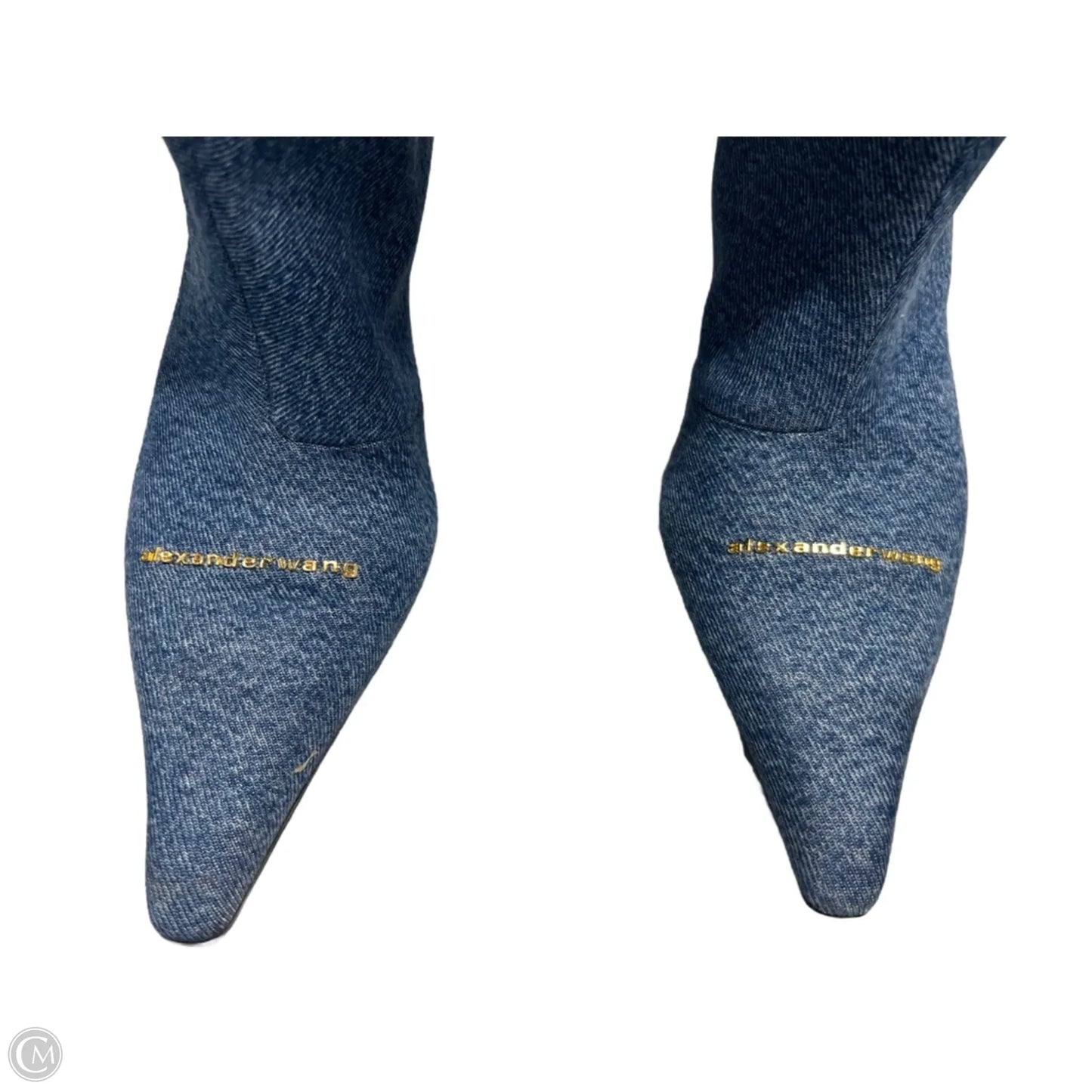 Boots Luxury Designer By Alexander Wang In Blue Denim, Size: 8.5