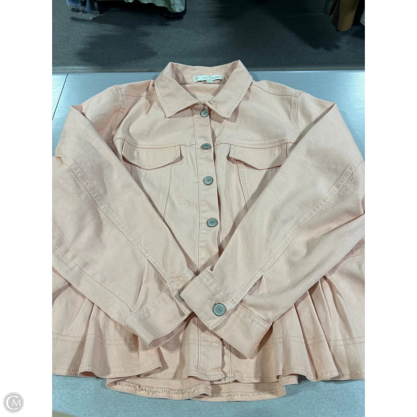 Jacket Denim By Cme In Peach, Size: 2x