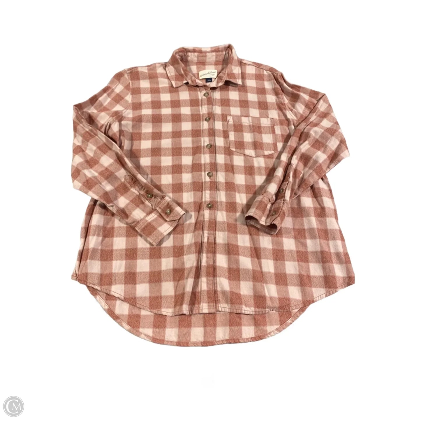 Top Long Sleeve By Universal Thread In Checkered Pattern, Size: S