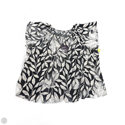 Top Short Sleeve By Ava & Viv In Black & White, Size: 3x