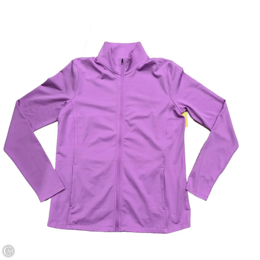 Athletic Top Long Sleeve Collar By Under Armour In Purple, Size: M