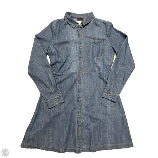 Dress Casual Midi By Lumiere In Blue Denim, Size: L