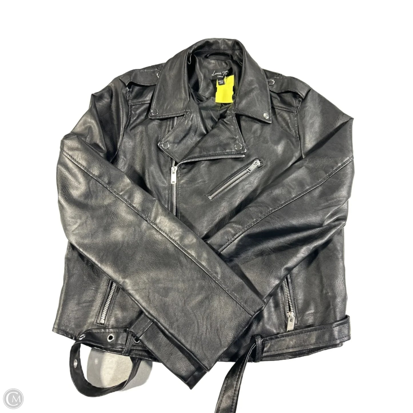 Jacket Leather By Love Tree In Black, Size: L