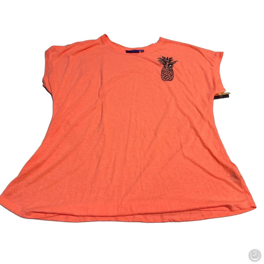 Top Short Sleeve By Apt 9 In Orange, Size: Xl