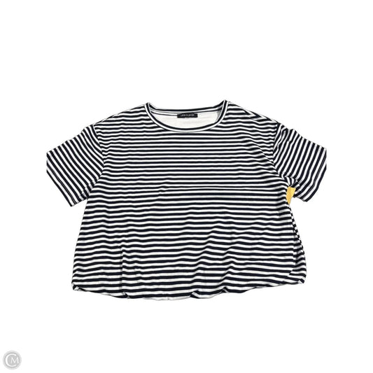Top Short Sleeve By Cable And Gauge In Striped Pattern, Size: M