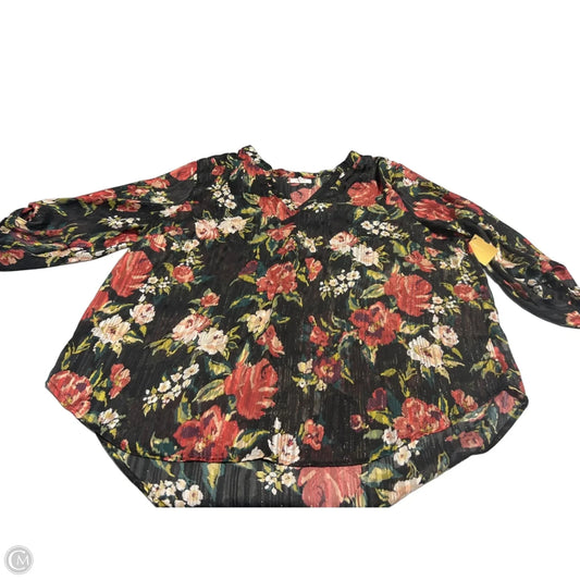Top 3/4 Sleeve By Maurices In Floral Print, Size: 2x