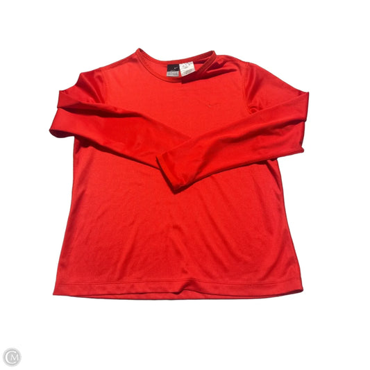 Athletic Top Long Sleeve Collar By Nike Apparel In Orange, Size: L