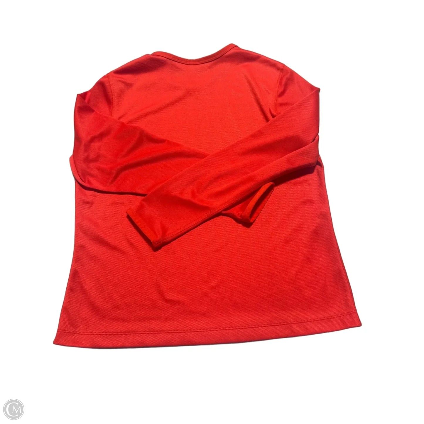 Athletic Top Long Sleeve Collar By Nike Apparel In Orange, Size: L