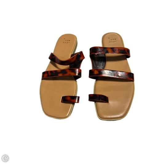 Sandals Flats By A New Day In Animal Print, Size: 9